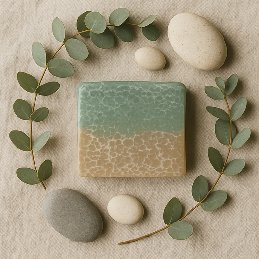 Elegant Flat Lay Marbled Soap Mockup