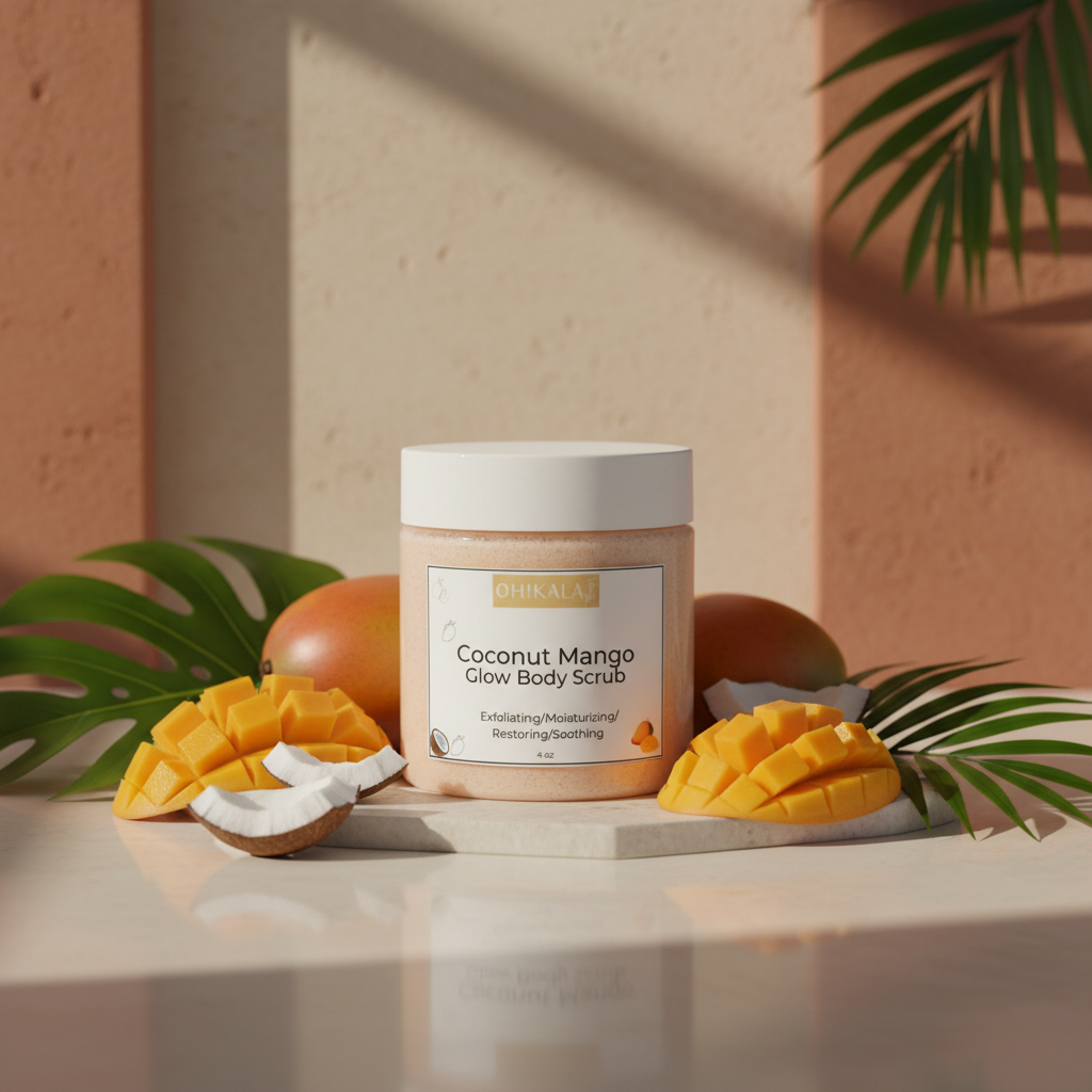 Coconut Mango Glow Body Scrub Mockup