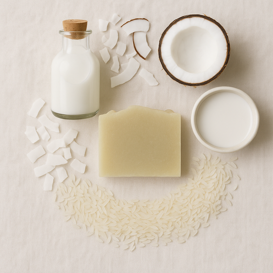 Elegant Flat Lay Coconut & Rice Milk Mockup