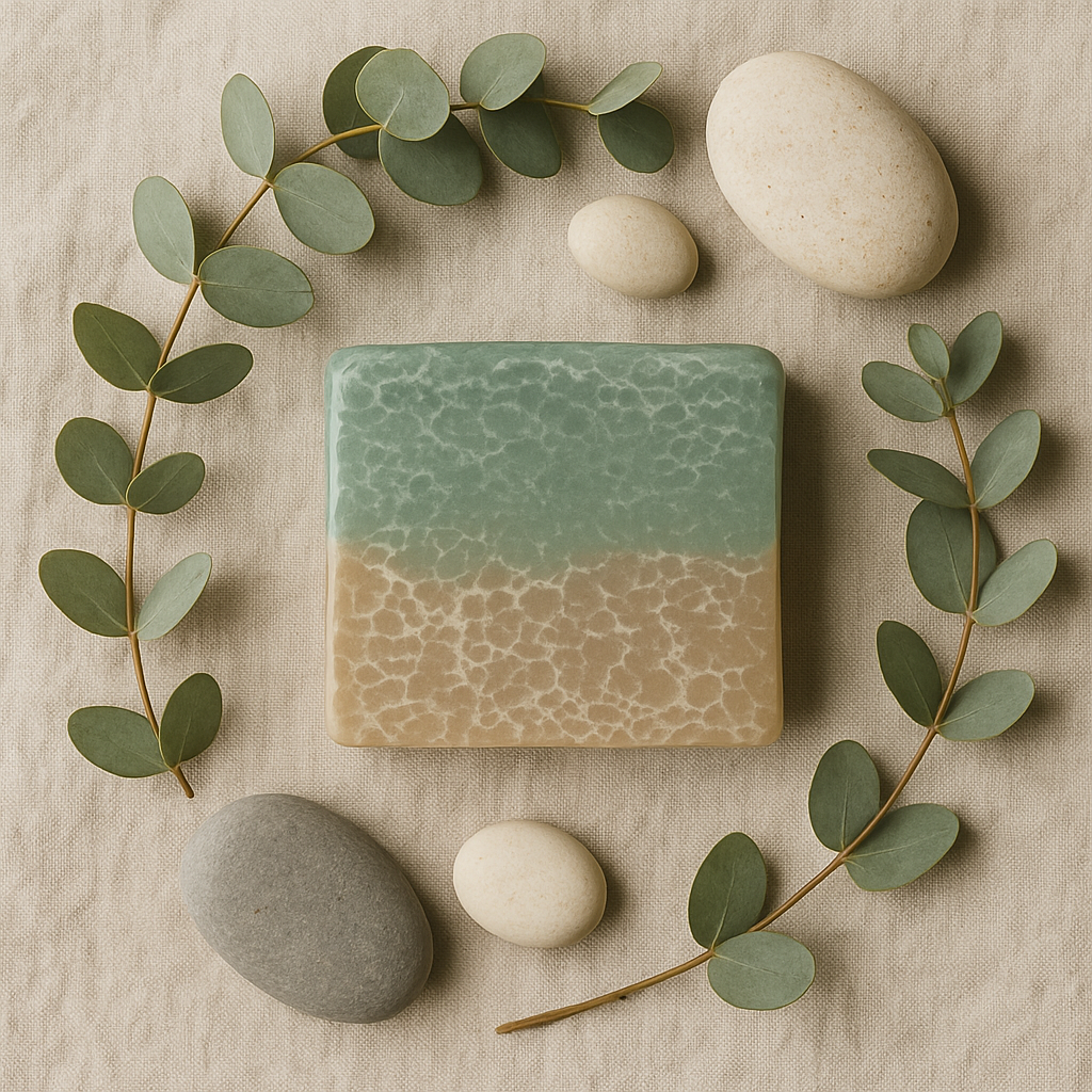 Elegant Flat Lay Marbled Soap Mockup