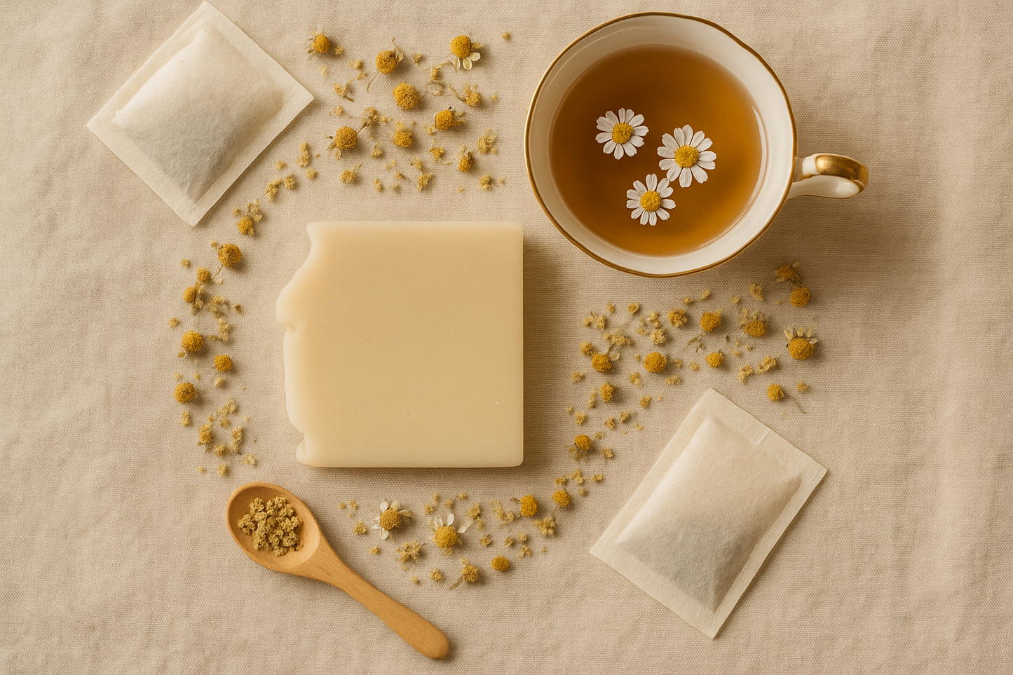 Elegant Flat Lay Tea Mockup