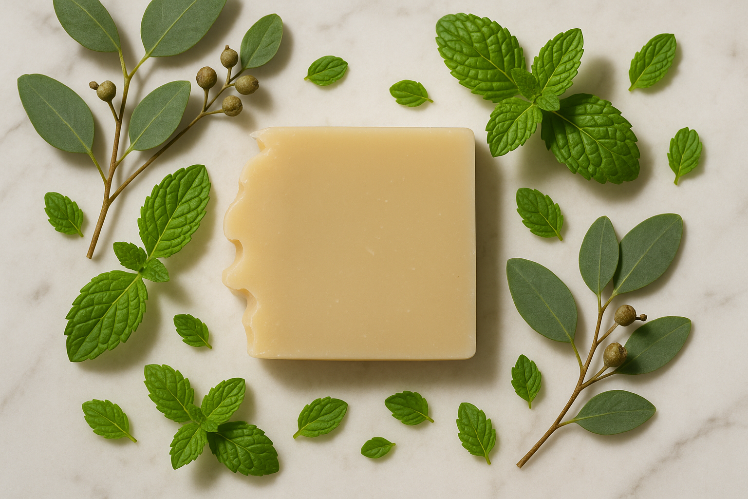 Elegant marble flat lay mockup