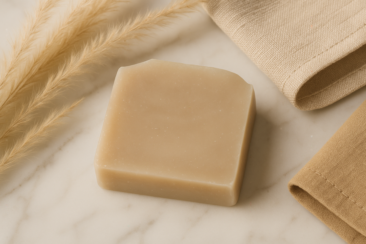 Elegant spa mockup with neutral beige soap