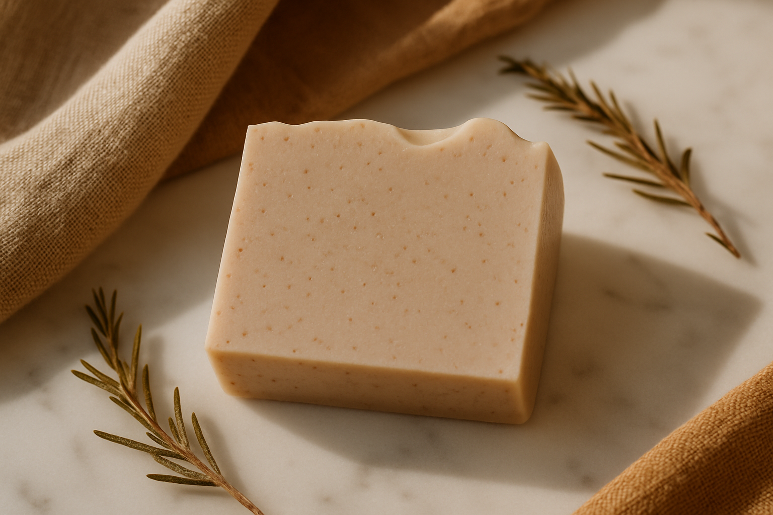 Elegant spa mockup with speckled artisanal soap