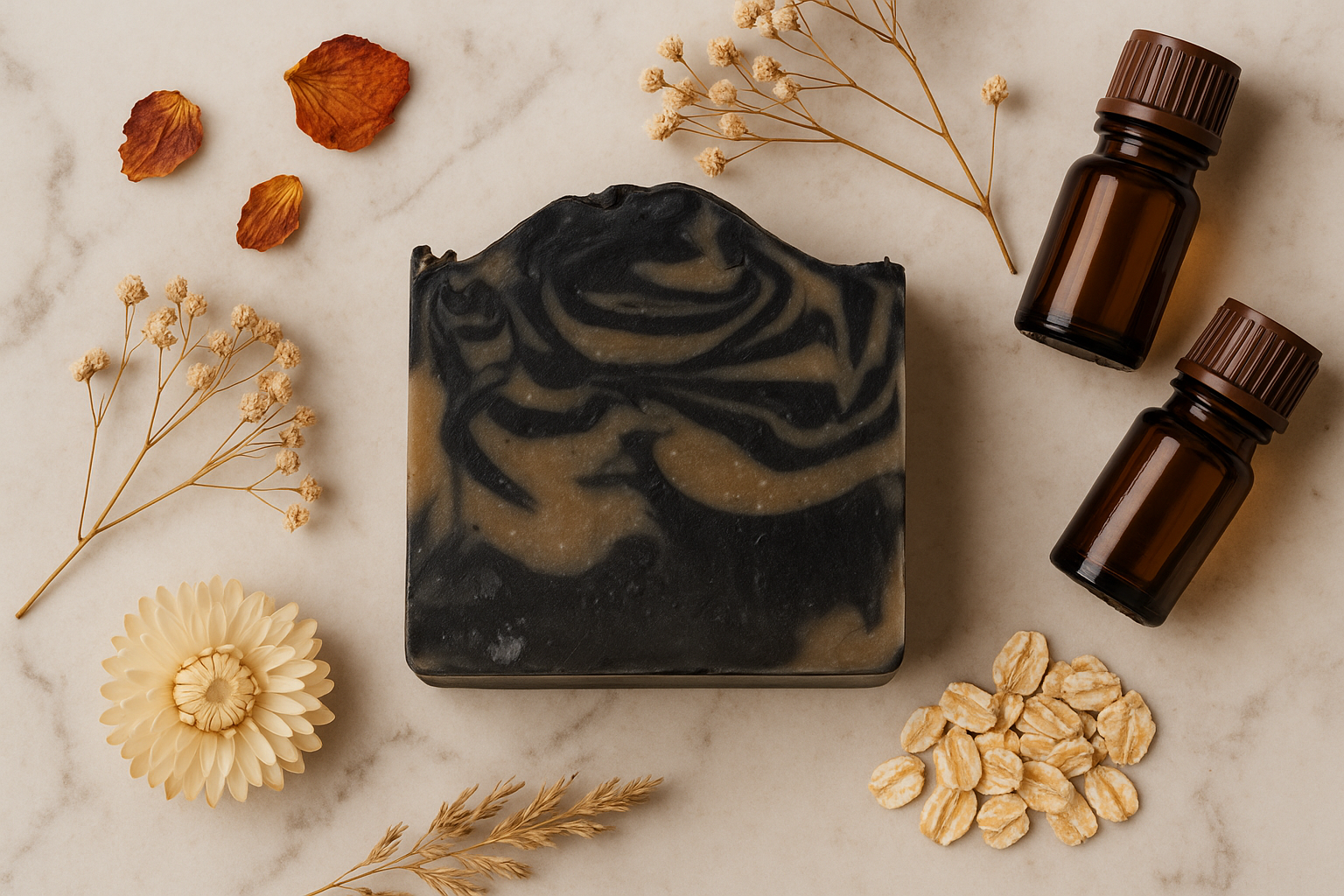 Flat lay ingredients mockup