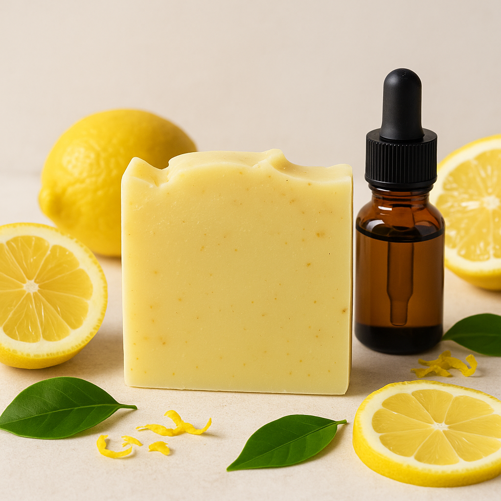 Lemon Essential Oil Soap Mockup