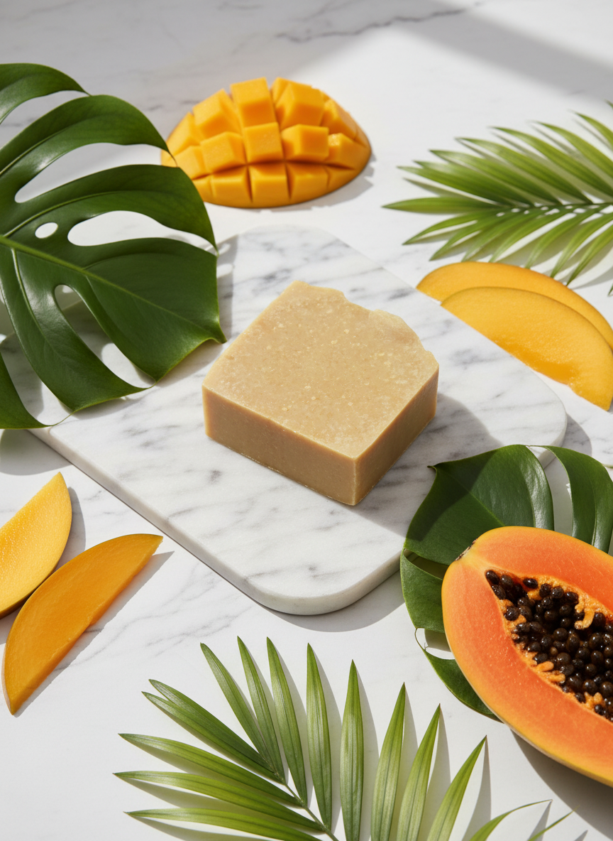 Minimalist tropical marble mockup