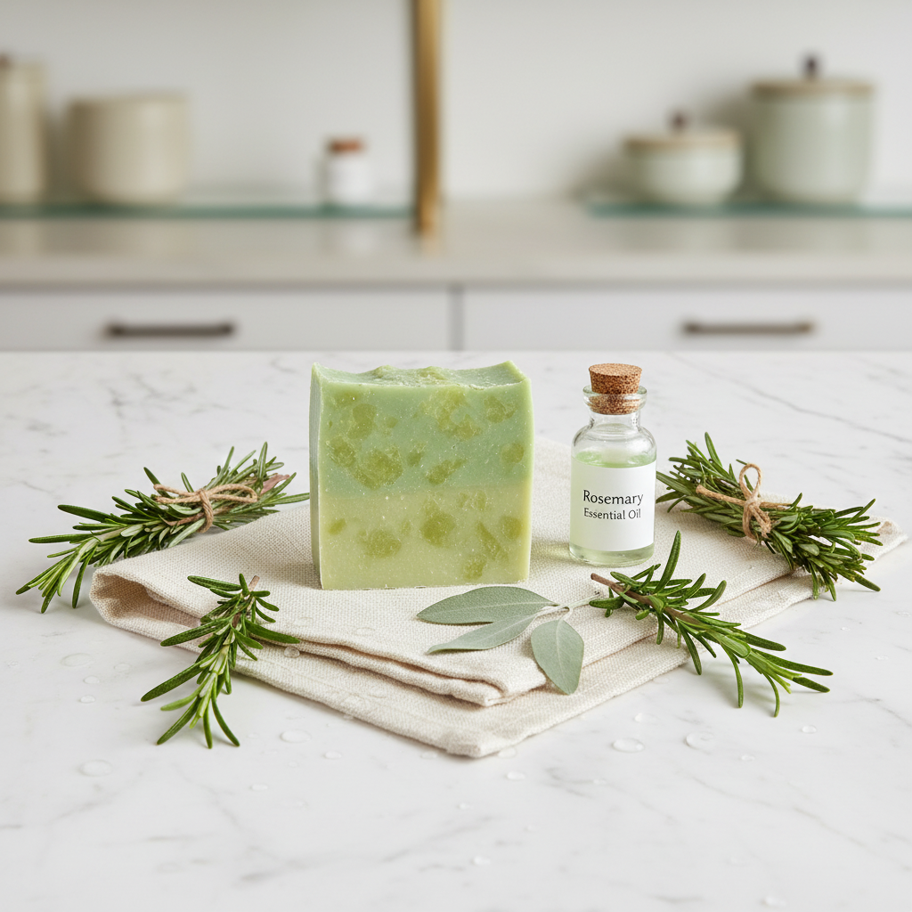 Rosemary Herbal Soap Mockup