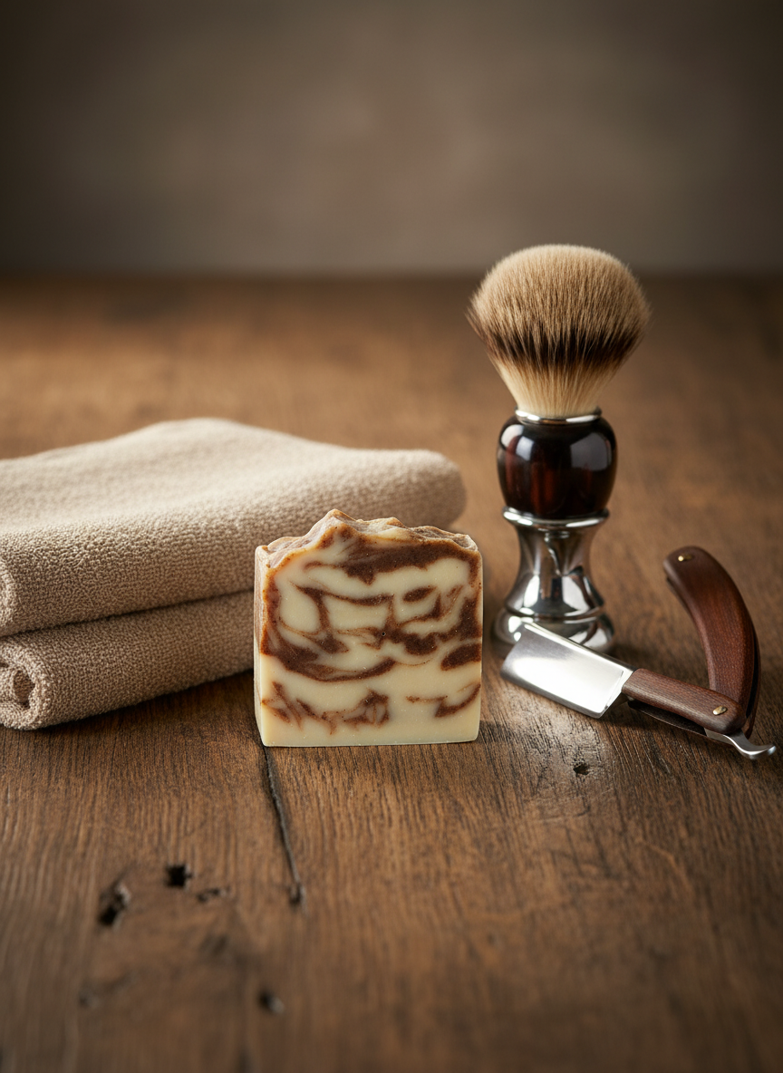 Rustic artisanal grooming mockup