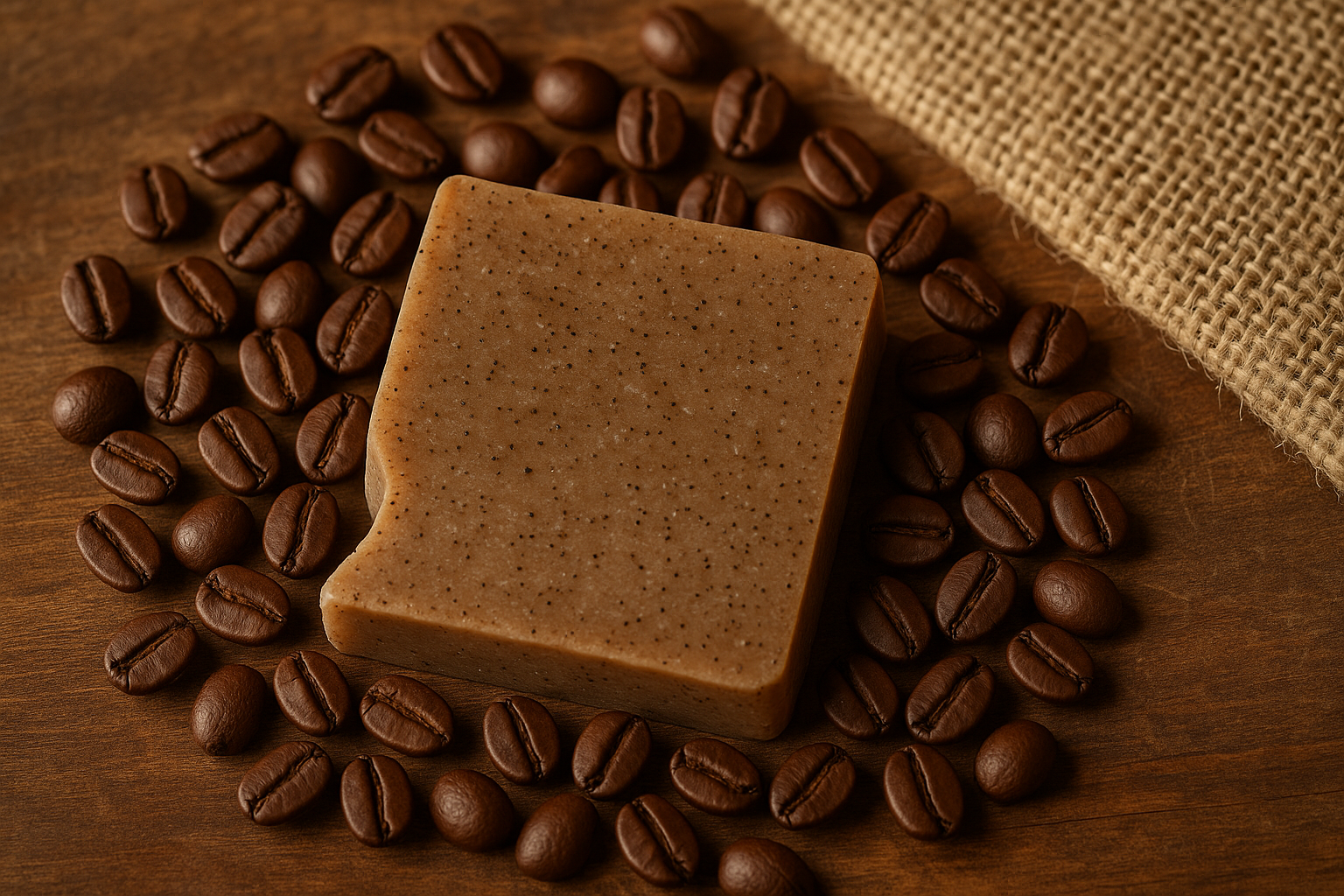 Rustic coffee bean mockup