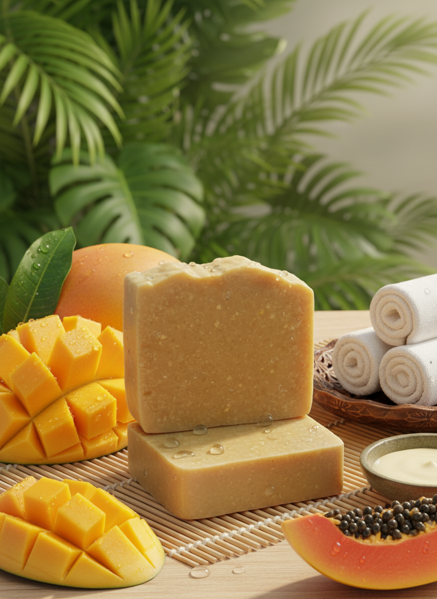 Spa-like tropical setting mockup