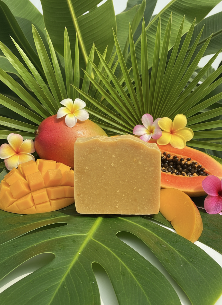 Tropical leaf background mockup