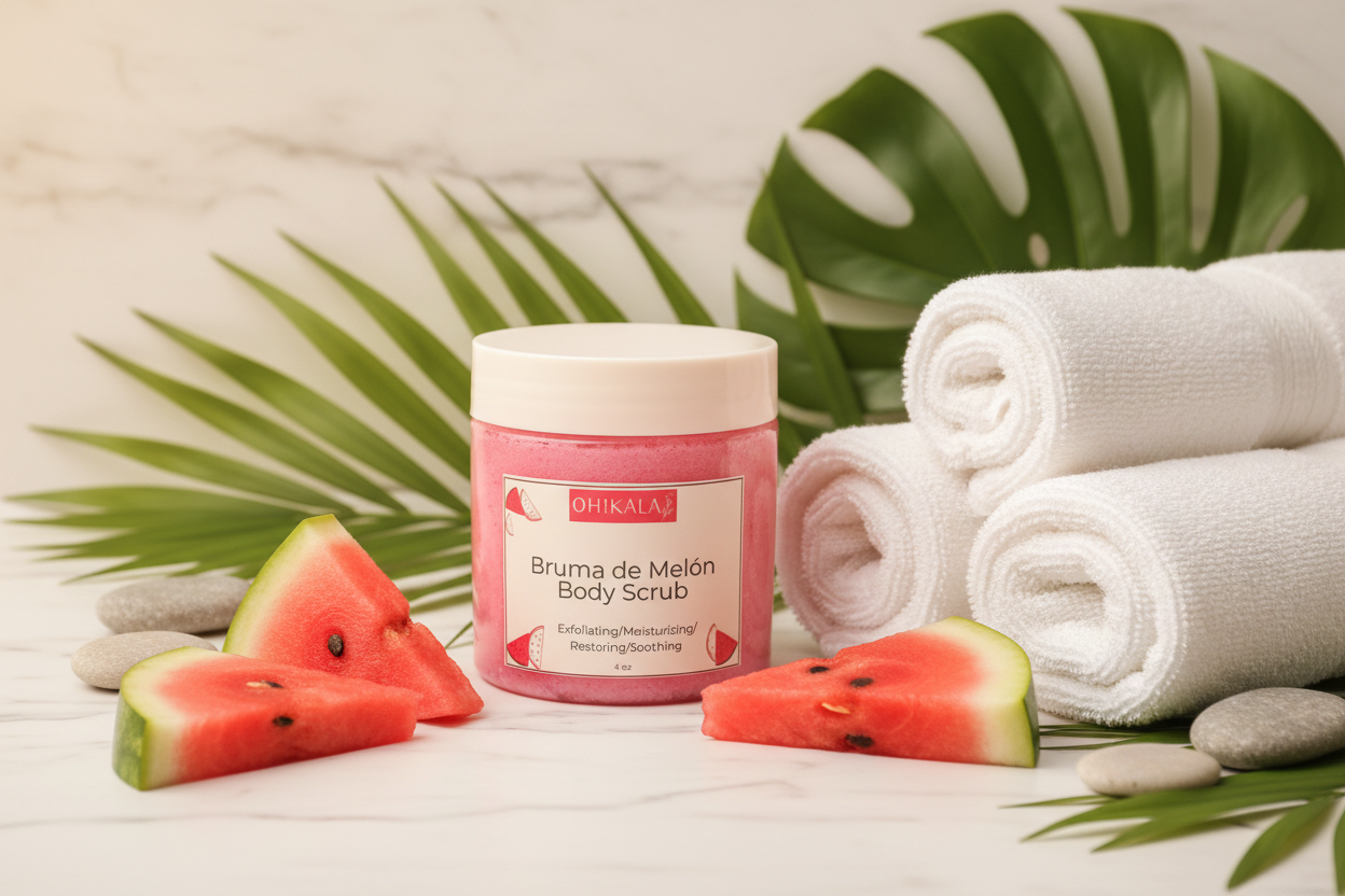 Watermelon body scrub lifestyle mockup